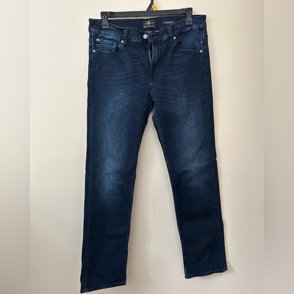 7 For All Mankind Men's Indigo Straight Jeans